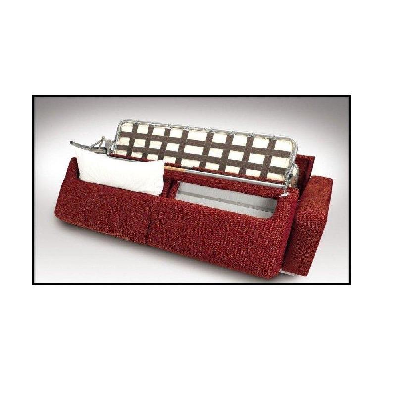 Canapé convertible CanapExpress CHAMPAGNY - 140 cm - Matelas Memory 22 cm - Dossiers hauts - Velours bleu turquoise_1