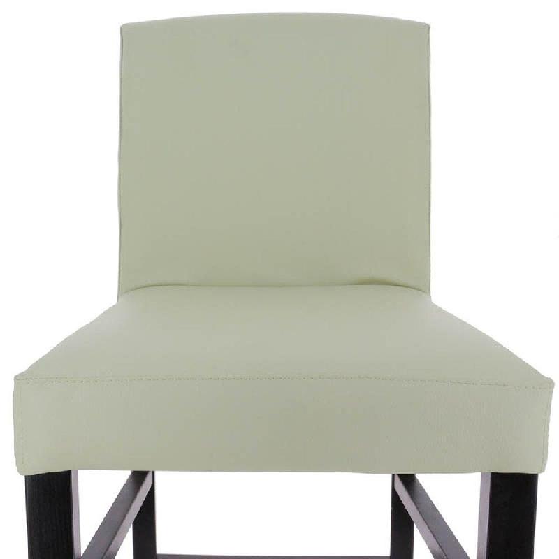 Chaise de bar d'intérieur Séville en bois tapissée d'un simili cuir beige_1
