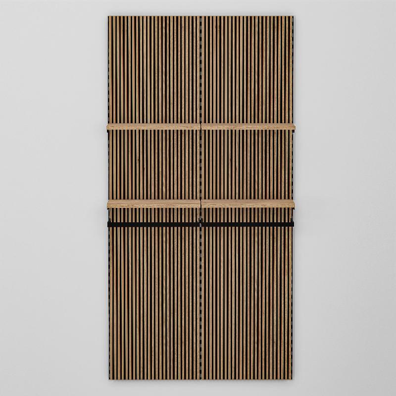 Élément suivant Vertigo noir/chêne clair 2 tablettes + 1 penderie L60xH240cm_1