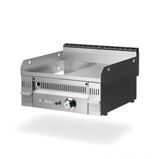Fry-Top à gaz EURO-CROM semi-rainurée en CHROME - L600 | Mainho - PCR60N_1