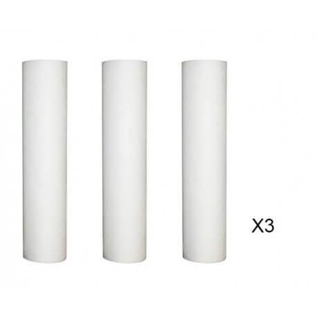 Lot de 3 cartouches anti-sédiments 10 microns - Polypropylène - Pour porte-filtre 9-3/4 - 10 pouces_1