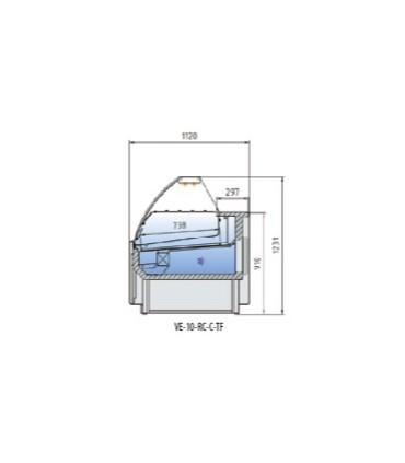 Vitrine horizontale pâtissière, avec kit de vitrage arrière coulissant plexiglas - cve-10-rc-c-tf docriluc_1