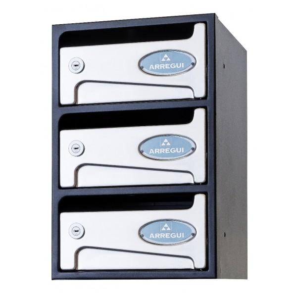 Básico - Arregui - Boîtes aux lettres collectives intérieures en acier noir - Serrure sécurité niveau 1 EN13724_1