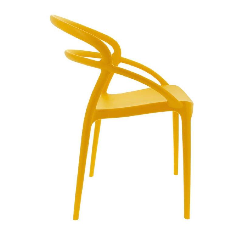 Chaise empilable d'extérieur en polypropylène Toulon coloris jaune par 4_1