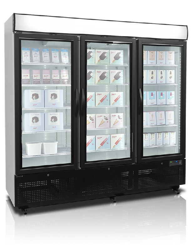 Congélateur vertical de vitrine L.2057mm 3 portes TEFCOLD_1