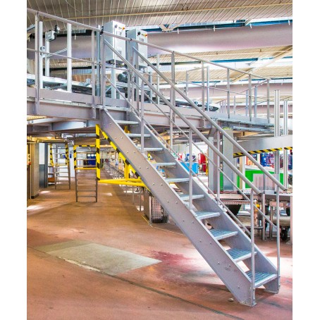 Escalier industriel métallique standard ou sur-mesure, pour un accès direct à votre plateforme ou mezzanine_1