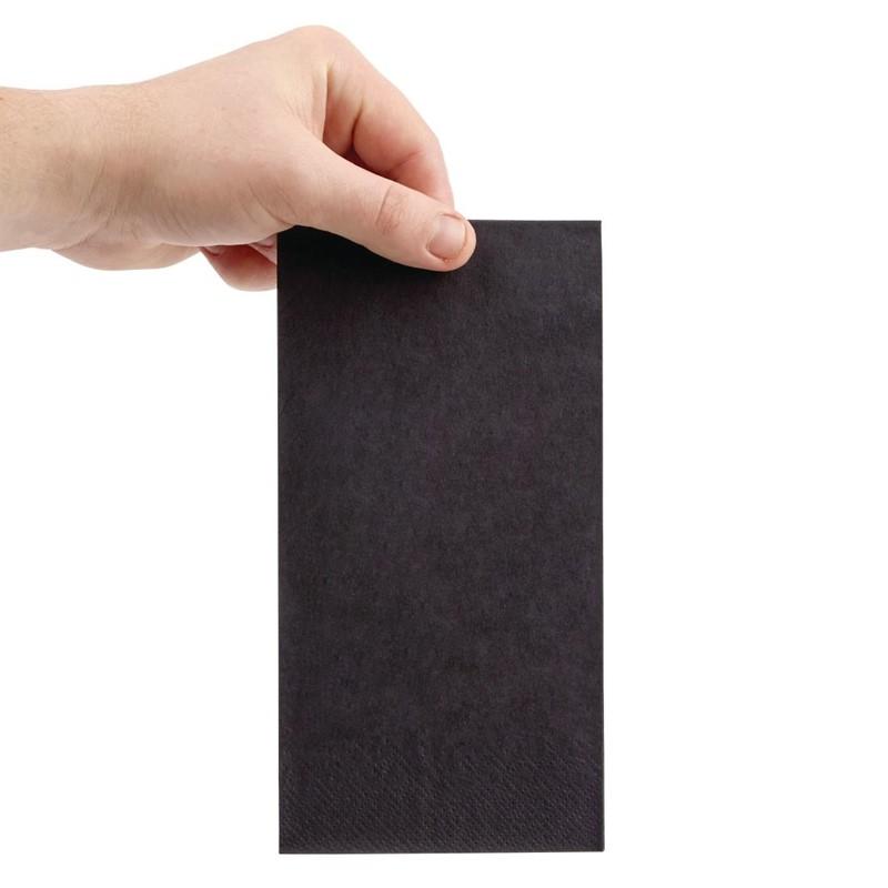 Serviettes diner 3 plis Recyclable noires 40x40cm pliage 1/8 (Lot de 1000) | Fiesta - FE261_1