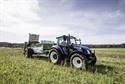 Vue latérale du tracteur New Holland T5.85 pour travaux agricoles