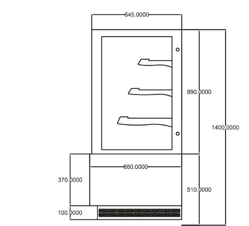 Vitrine pâtissière - L 1500 mm_1