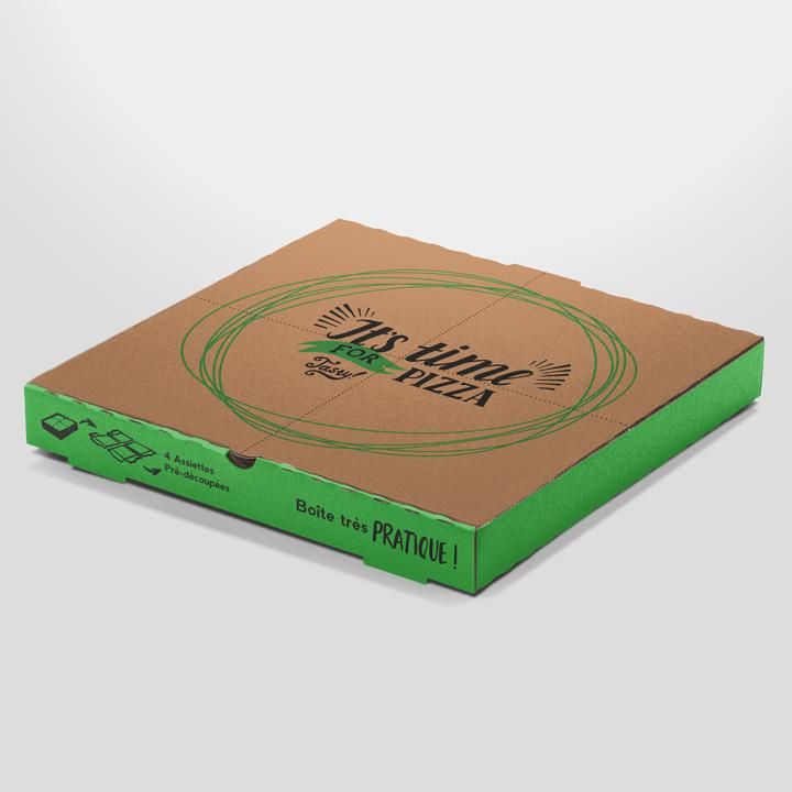 Boîte prédécoupée en carton - Double Kraft - Ø34,5 H3,5 - Coloris vert ou rouge_1