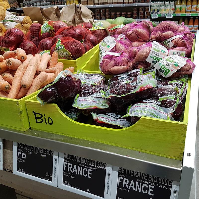 Cagette bois ouveture avant + logo bio 40x30 -_1