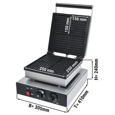Gaufrier électrique simple en fonte ouverture 90° - 4 gaufres_1
