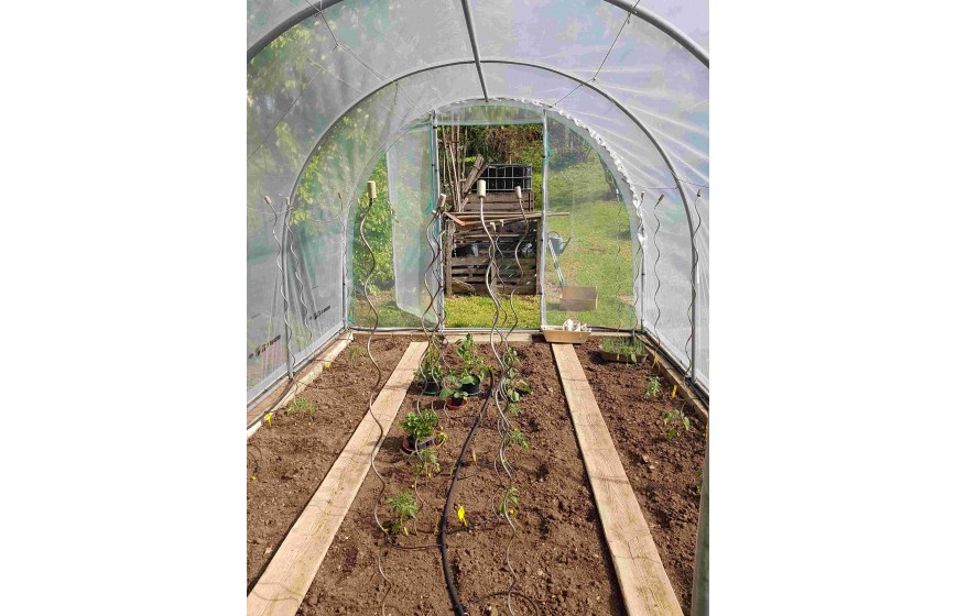 Serre de jardin petite, fonctionnelle, robuste pour les fleurs, les arbustes et le potager familial - 4 à 8 m de long - JARDINIERE_2