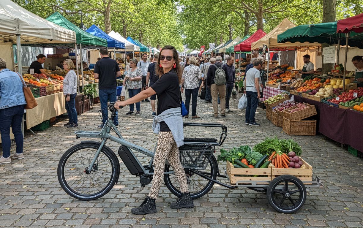 Vélo cargo Jean Fourche et remorque utilitaire_1