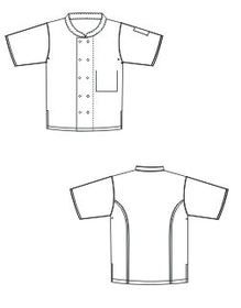 17B - Veste de cuisine blanche - Polyester/Coton - Fermeture à pressions - Réf. 17B_1