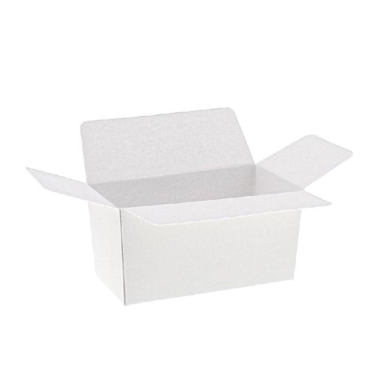 Ballotin en carton blanc intérieur blanc 250g 12x6x6cm - par 50 - Livrés à plat - À agrémenter d'étiquettes cadeaux et bolducs_1