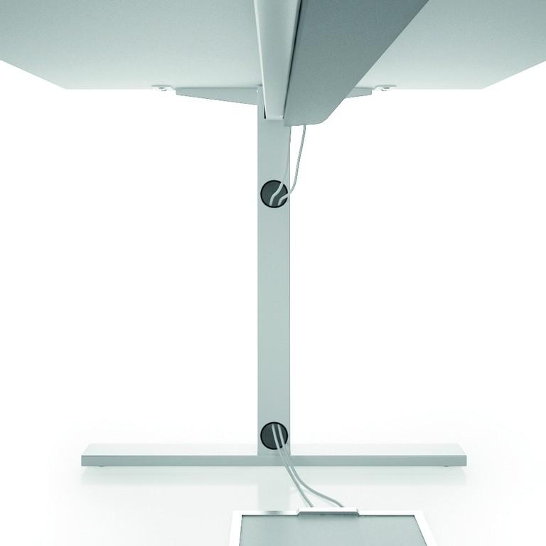 Bureau d'angle  Idea Tube avec caisson - Quadrifoglio. - Blanc 9010, Blanc, 160 x 160 cm_1