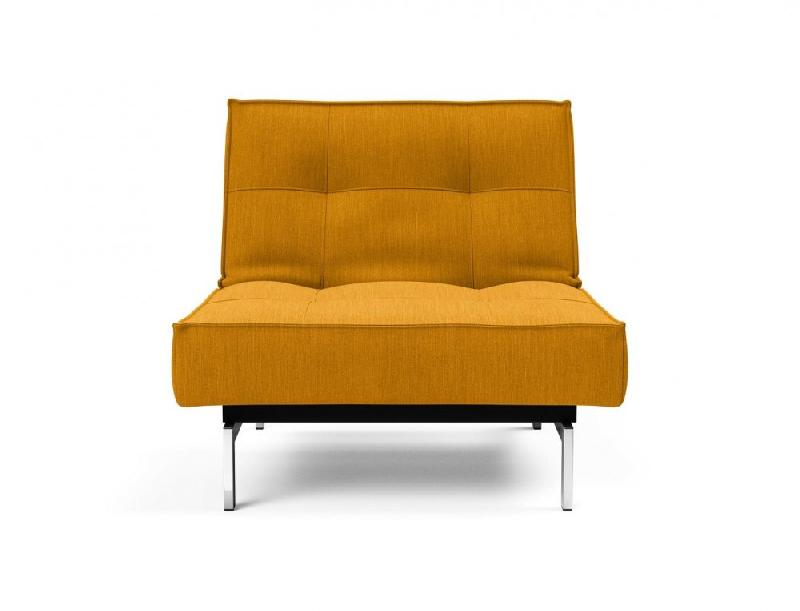 Fauteuil design convertible Splitback Chrome - 90*115 cm - Tissu Elegance Burned Curry - Innovation Living_1