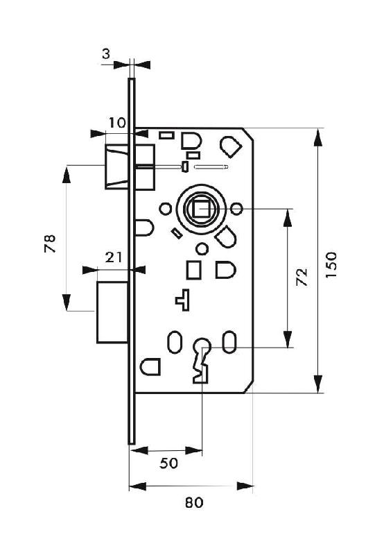 Serrure encastrable pour porte d'intérieur - Pêne dormant 1/2 tour - 1 clé - Référence 00093663 - Marque THIRARD_1