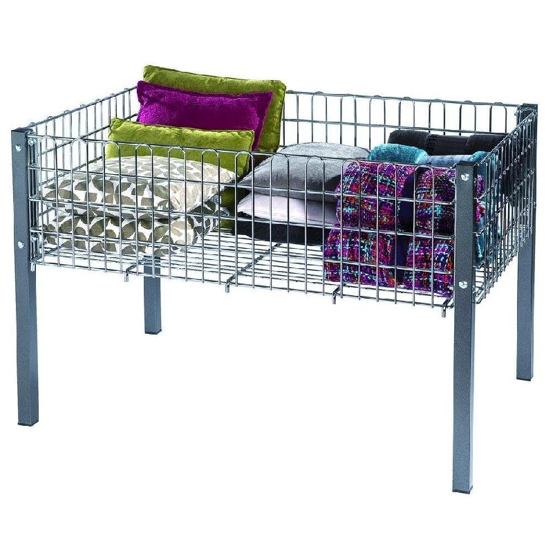 Soldeur métallique fil sur pieds - acier chromé - 120x80x80 cm - grande capacité - charges lourdes jusqu'à 60 kg_1