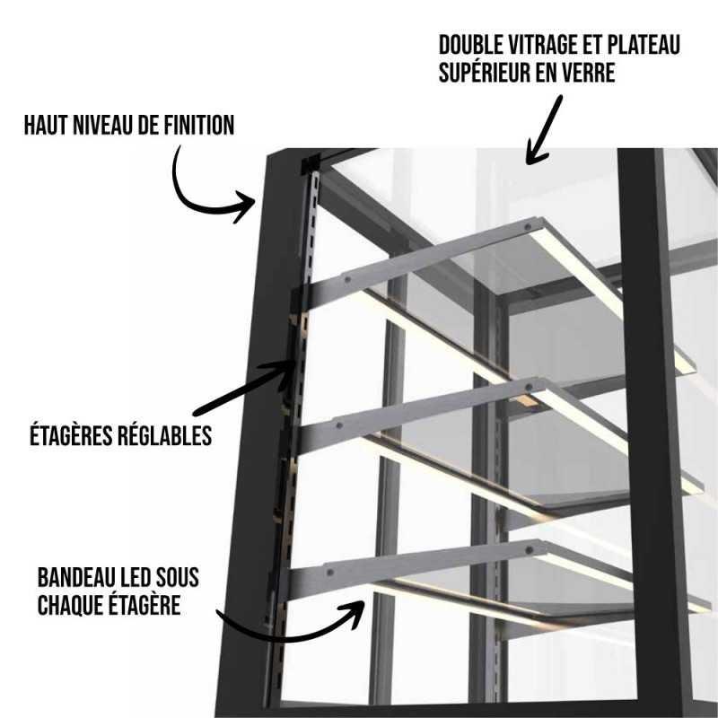 Vitrine réfrigérée INTEGRA humidité contrôlée sur base - 600 mm - 3 niveaux - H1100 mm - IN60/50-110H | Sayl Barcelona_1
