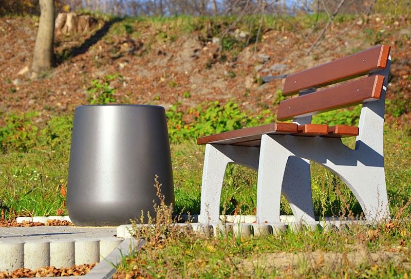 003342 - Poubelle publique Kobe - Komserwis - 45L - Hauteur 65 cm - Diamètre 57 cm_1