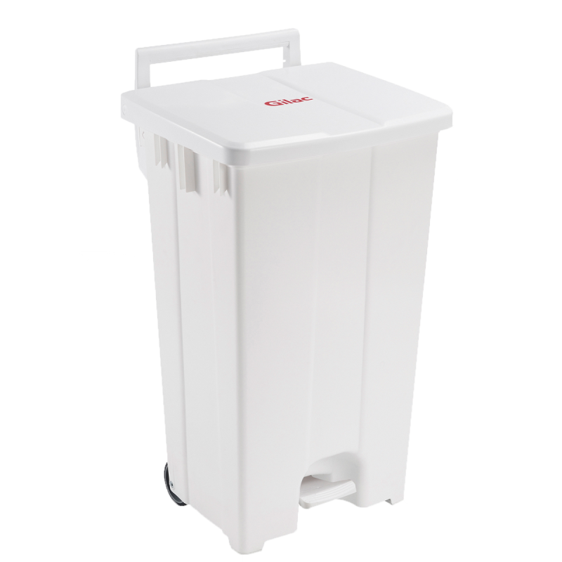 Collecteur à pédale 100L Gilac - Blanc_1