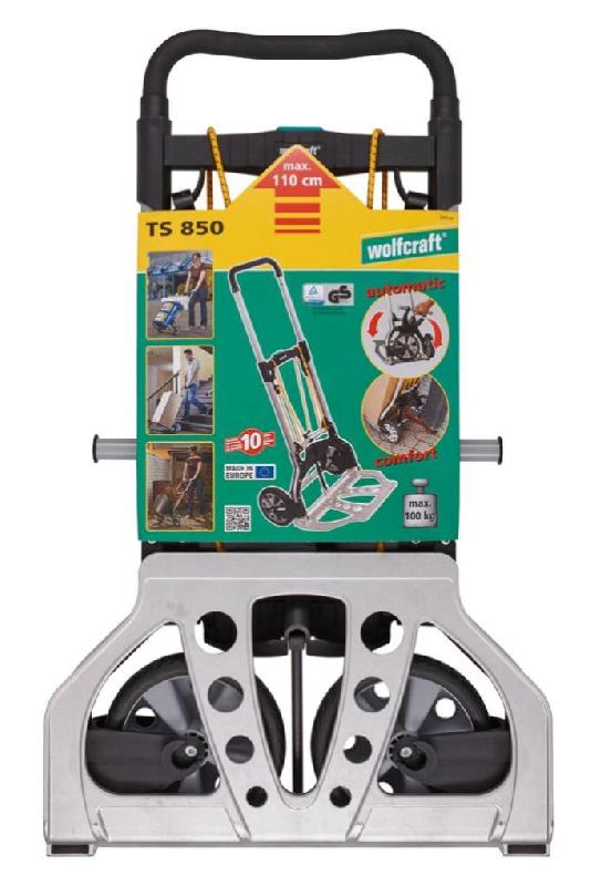 Diable pliable WOLFCRAFT - charge 100 kg - poignée escamotable et bavette pliable_1