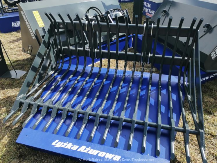 Fourche à pierres Sonarol LASNR2000 - Largeur 1600 à 2400 mm - Contenance 1,45 m3 - Attelages multiples_1