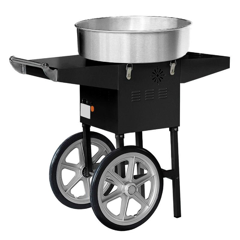 Machine à barbe à papa professionnelle avec chariot cuve Ø 52 cm - noire_1
