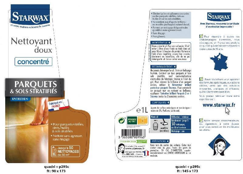Nettoyant concentré doux - surfaces spécifiques STARWAX 1L - sans rinçage et non glissant_1
