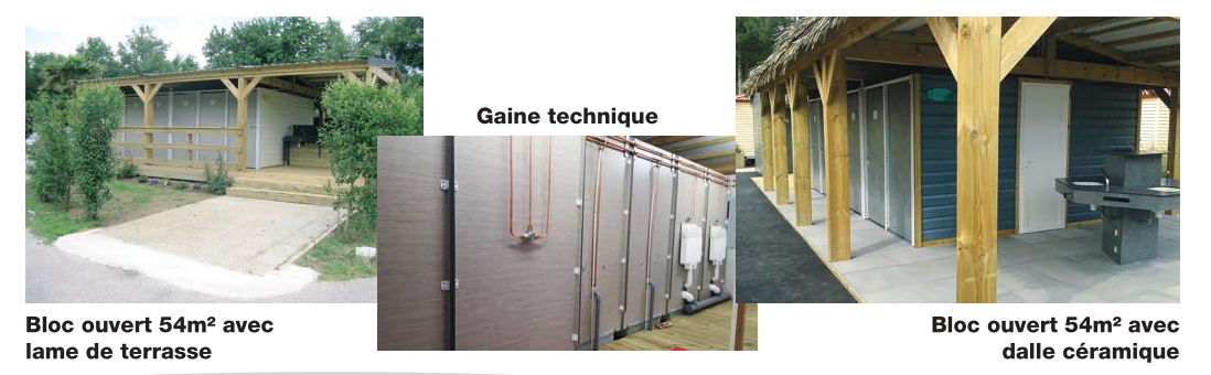 Sanitaires publics extérieurs - Bloc sanitaire ouvert en bois - Dimensions modulables 6000mm x 2885mm et 6000mm x 2000mm_1