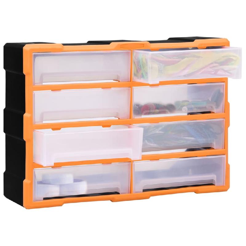 Vidaxl organisateur multi-tiroirs avec 8 grands tiroirs 52x16x37 cm 149599_1