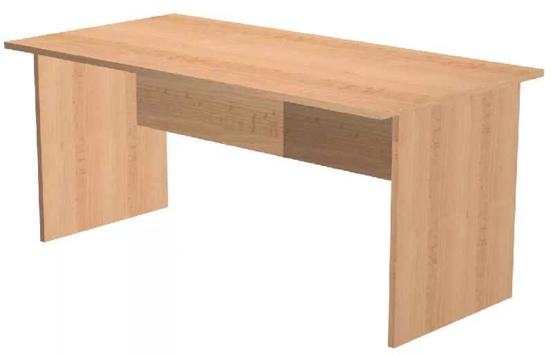 Bureau droit pied panneau So Presto - Cendre, Cendre, 160 x 80 cm_1