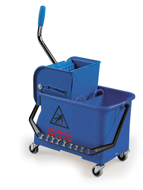 Chariot de lavage spider 2x8l avec roues+presse a plat bleu (0707930/bc)_1