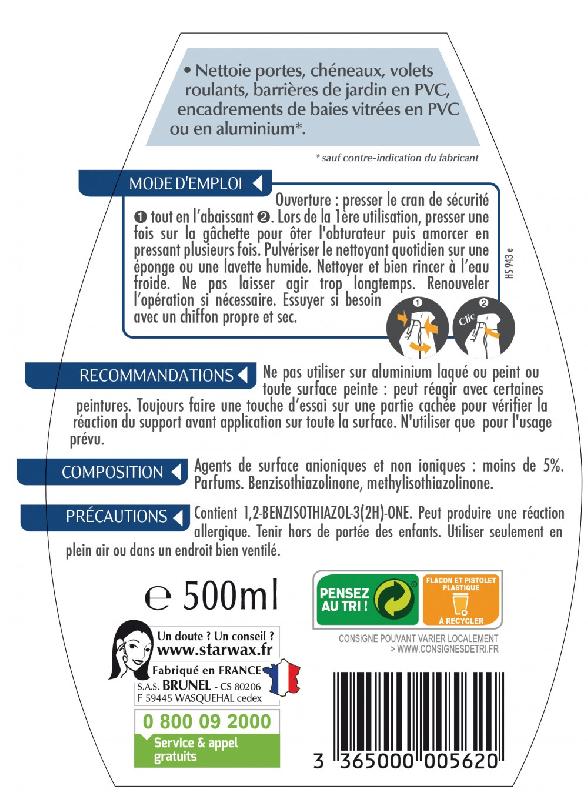 Nettoyant PVC portes et fenêtres - STARWAX 0.5L - Sans rinçage, pour surfaces lisses et granitées_1