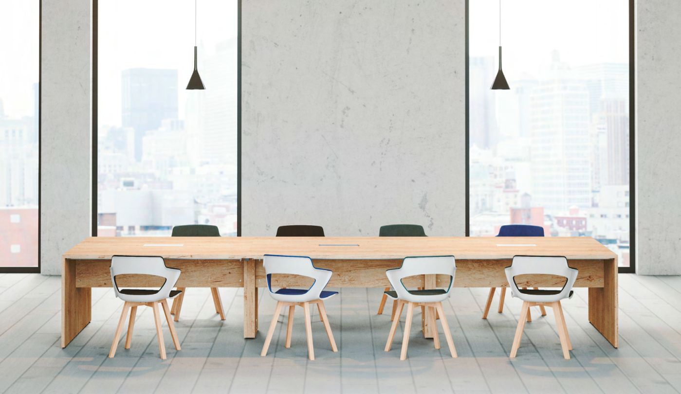 Table de conférence Spacia - larges dimensions - panneaux Structurex - coupe d'onglet soignée_1