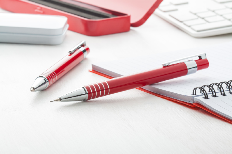 Parure écriture en aluminium - Stylo à bille et porte-mines 0,7 mm avec boîte en métal_1