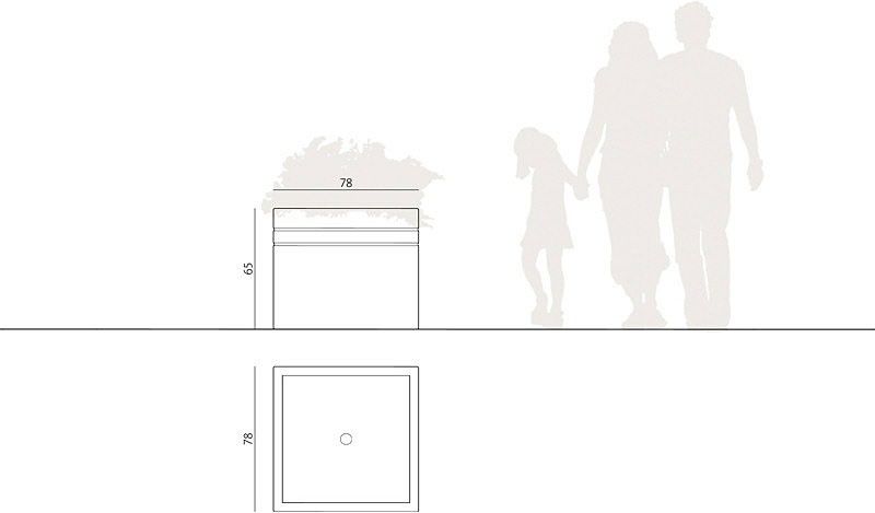 Jardinière Brno 133136 - Komserwis - Hauteur : 65 cm - Béton sablé ou peint_1