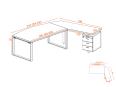 Bureau de direction arqué NEWARK avec retour et caisson - Kesiolt_1