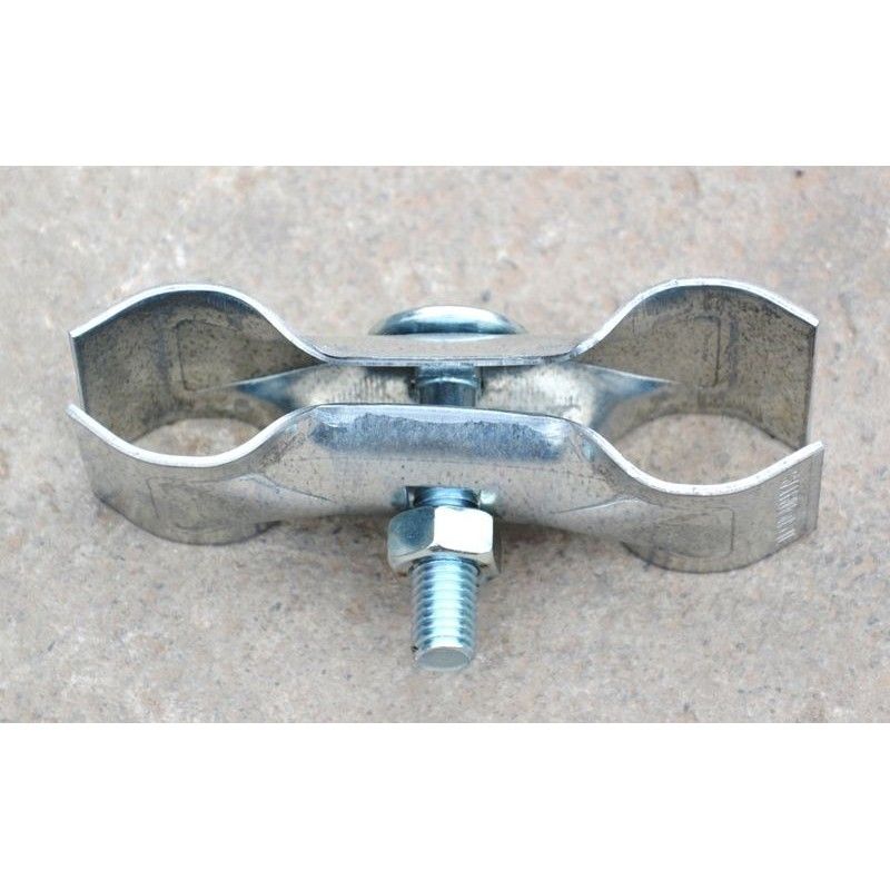 Collier galvanisé pour assemblage de 2 poteaux - fixation pour clôture - Combes - tube Ø40 - poids 0.4 kg_1