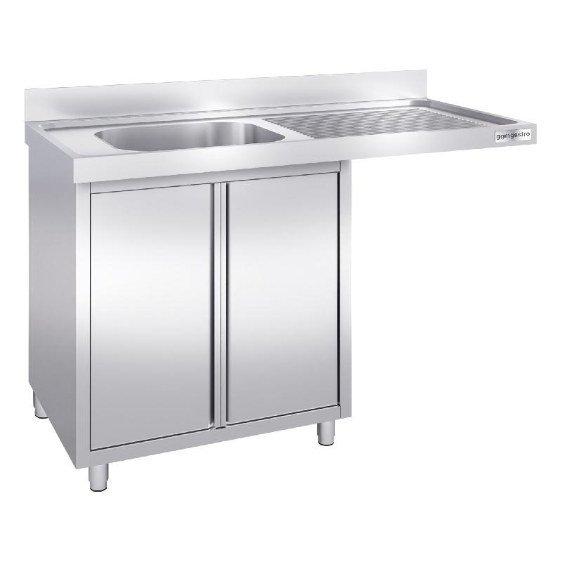 Plonge Inox 1 bac sur placard avec passage lave-vaisselle - P 600 - GGM - 1400 mm bac à gauche_1