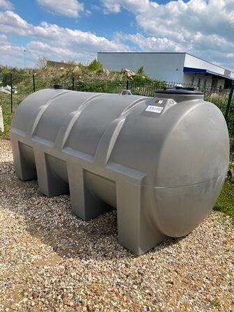 Polycuve pe 5000l grise - diam : 1m50 - lg : 3m40 - hauteur : 1m55 - ref : w00502304001p - dabert-citernes_1
