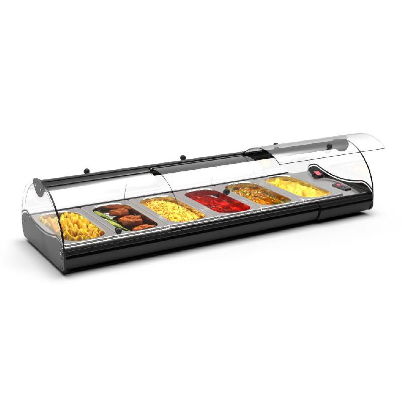 Vitrine chauffante SELF-SERVICE - Bain Marie - 6 bacs GN 1/3 - 1190 mm | Sayl Barcelona_1