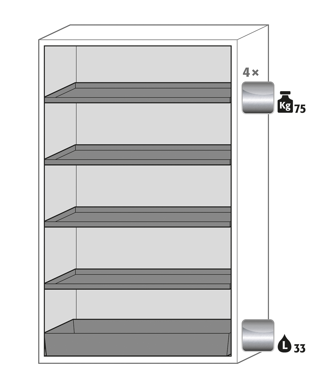 Armoire de sécurité S-CLASSIC-90 modèle S90.196.120.WDAS - Réf 30116-002-33723 - Type 90 - Stockage de substances dangereuses inflammables - Conforme NF EN 14470-1_1