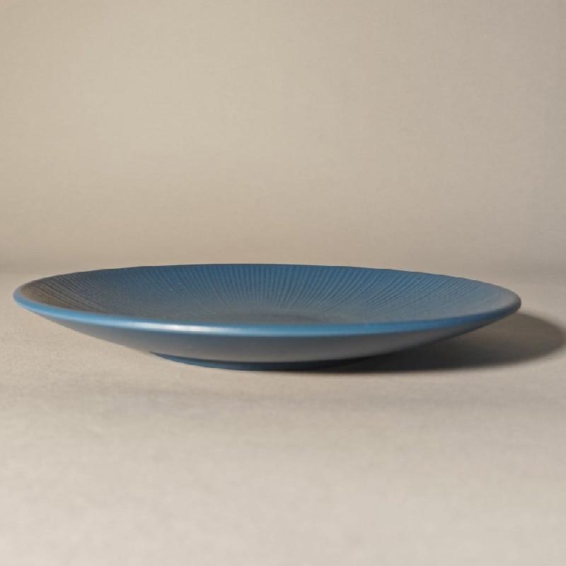 Assiette réutilisable bleu canard modèle Phoenix Ø25,8 x 3 cm - par 12_1