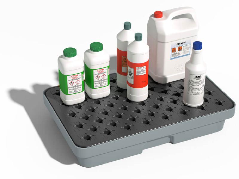 Bac de rétention PE 20 litres - caillebotis plastique - gris_1