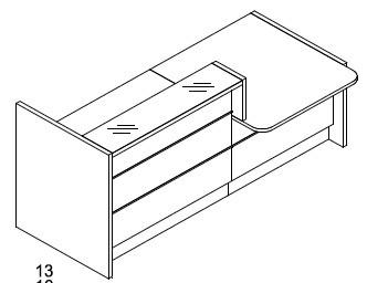Banque d'accueil droite Valde avec accès bas - MDD. - 237, Blanc brillant, Droite_1
