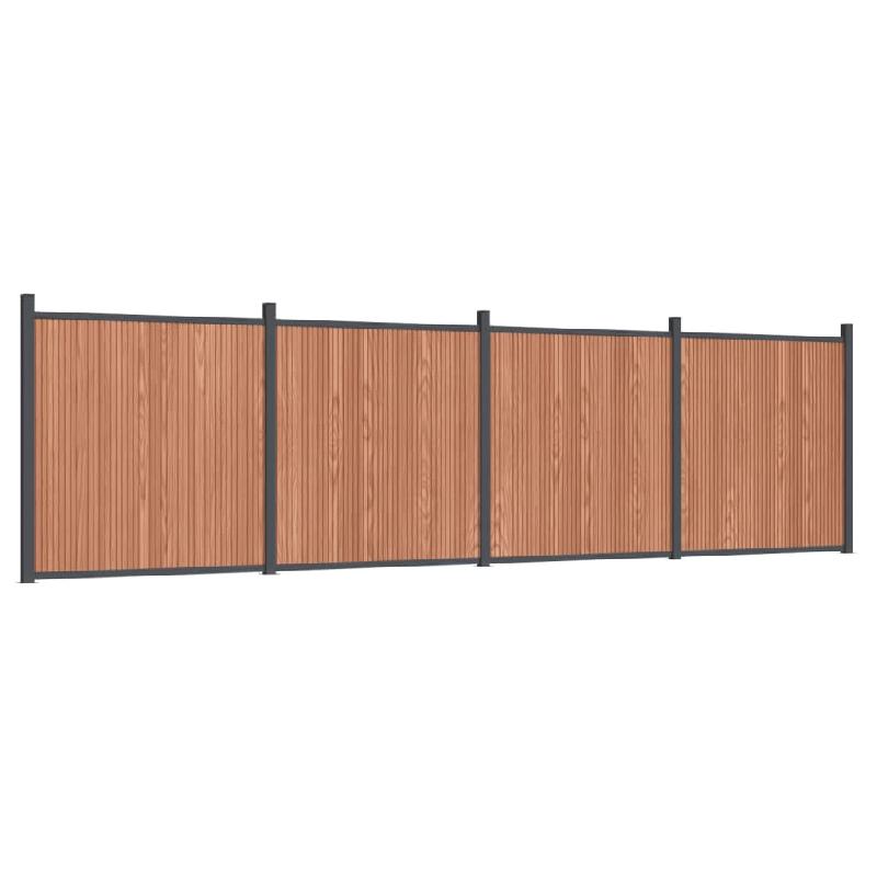 Vidaxl panneau de clôture marron 699x186 cm wpc 3282801_1