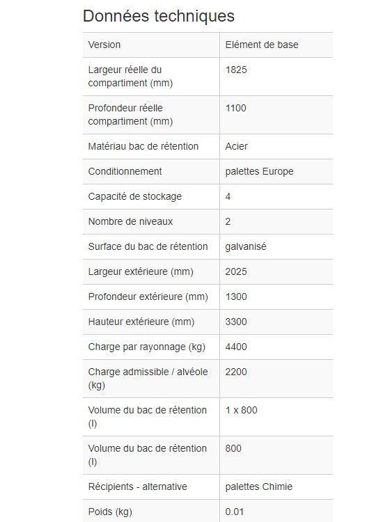266270W - Rayonnage pour palettes PR 18.25 - 4 palettes EURO ou 2 palettes chimie - Élément élargissable individuellement_1
